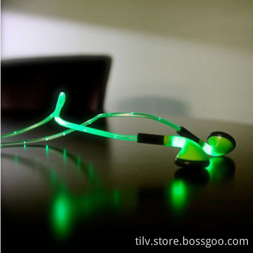 Hot sale light up glowing earphone quality tone voice output